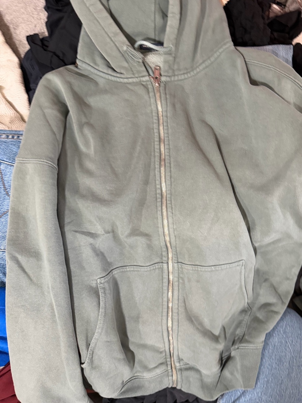 Brandy Melville Olive Green Zip Up